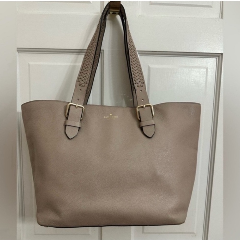 Kate Spade Stone Pebbled Leather Tote with Braided Straps